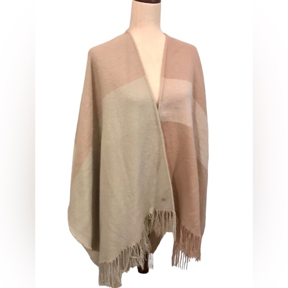 Soia & Kyo Blanket Wrap Poncho Earth Tones Colorblock One Size Fits Most - Picture 12 of 12